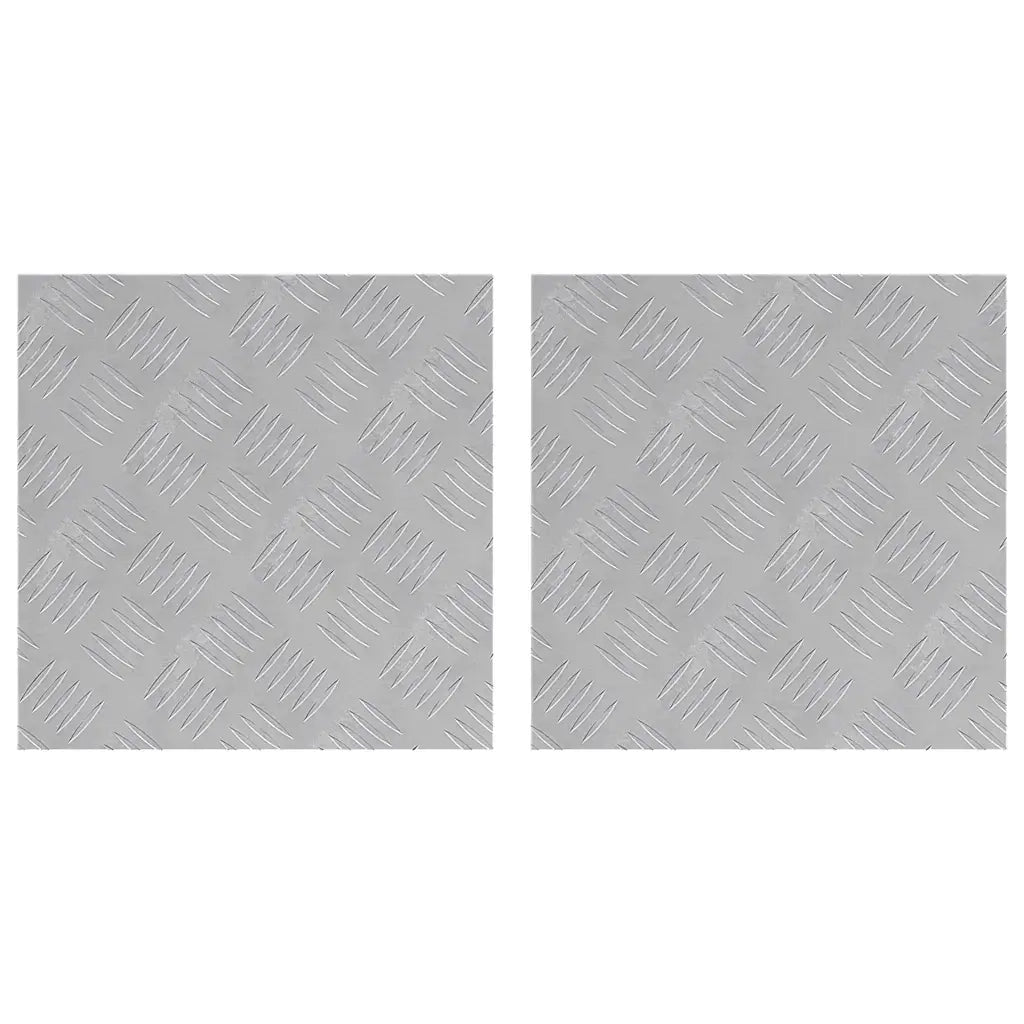 Gradini per Scale Quadrato 2 pz | Tappetini per scale autoadesivi Argento 40 x 40 cm Alluminio