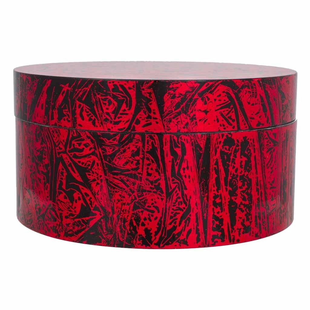 Scatola in ceramica rossa 25x25x13h