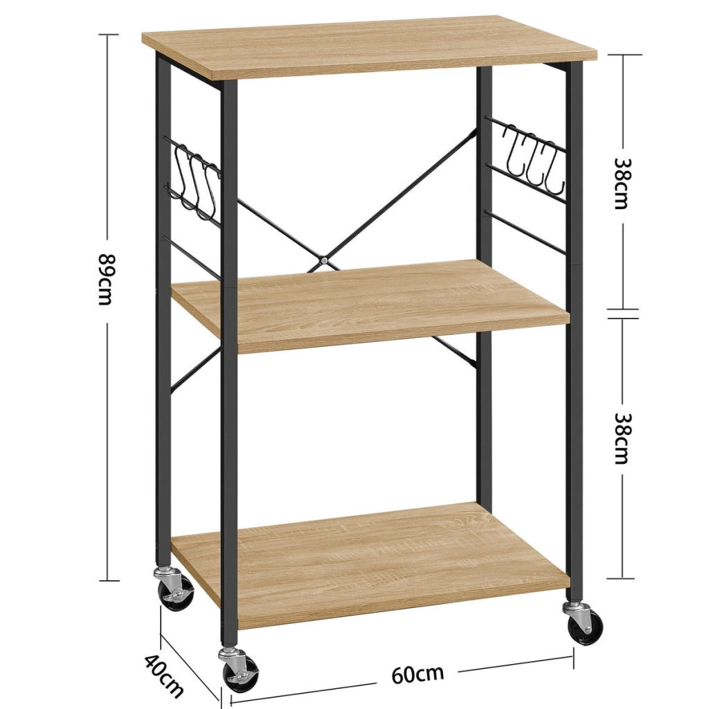 Carrello da Cucina Sonoma con Ruote e Ganci