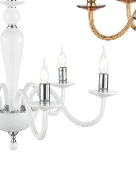 APPLIQUE  PAGANINI BIANCO CROMO 1 LUCI ATTACCO E14 H.30CM