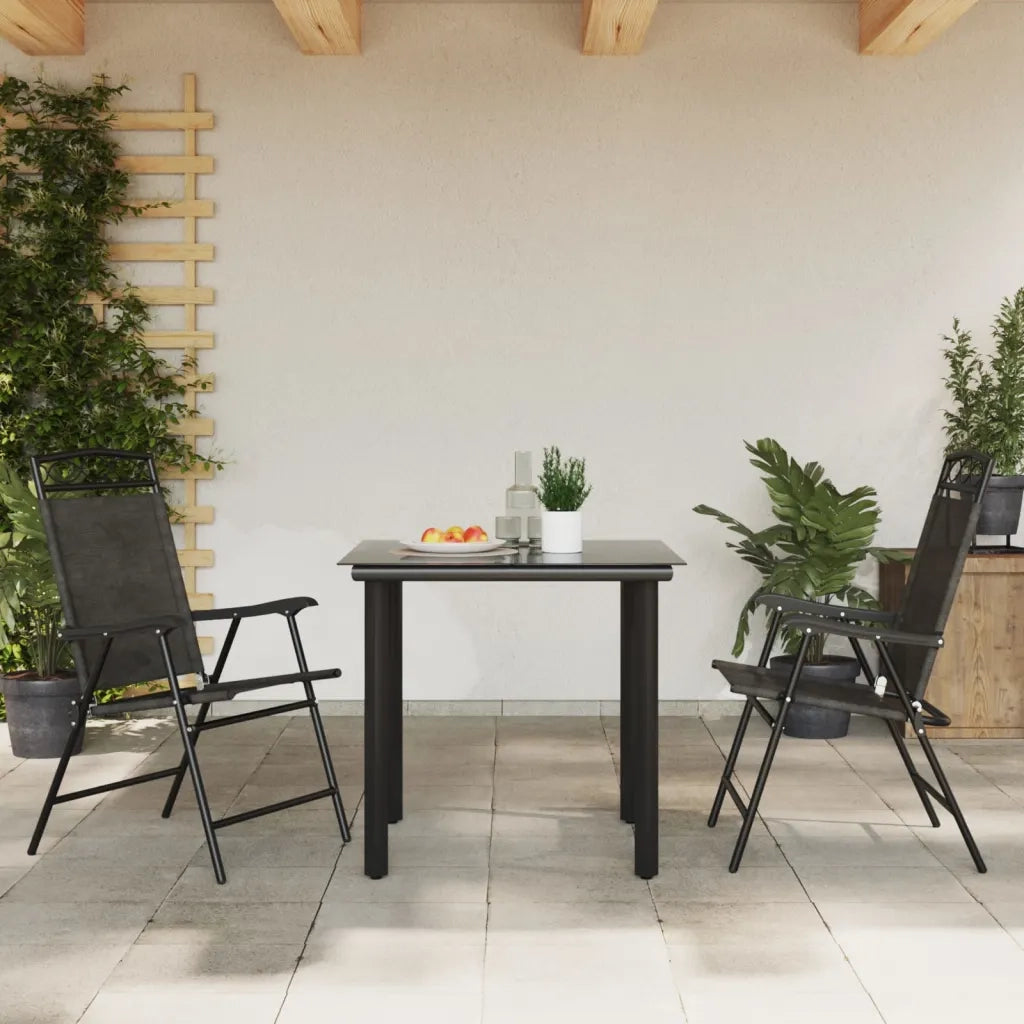 Sedie da Giardino Pieghevoli 2 pz in Acciaio Grigio e Textilene 360200