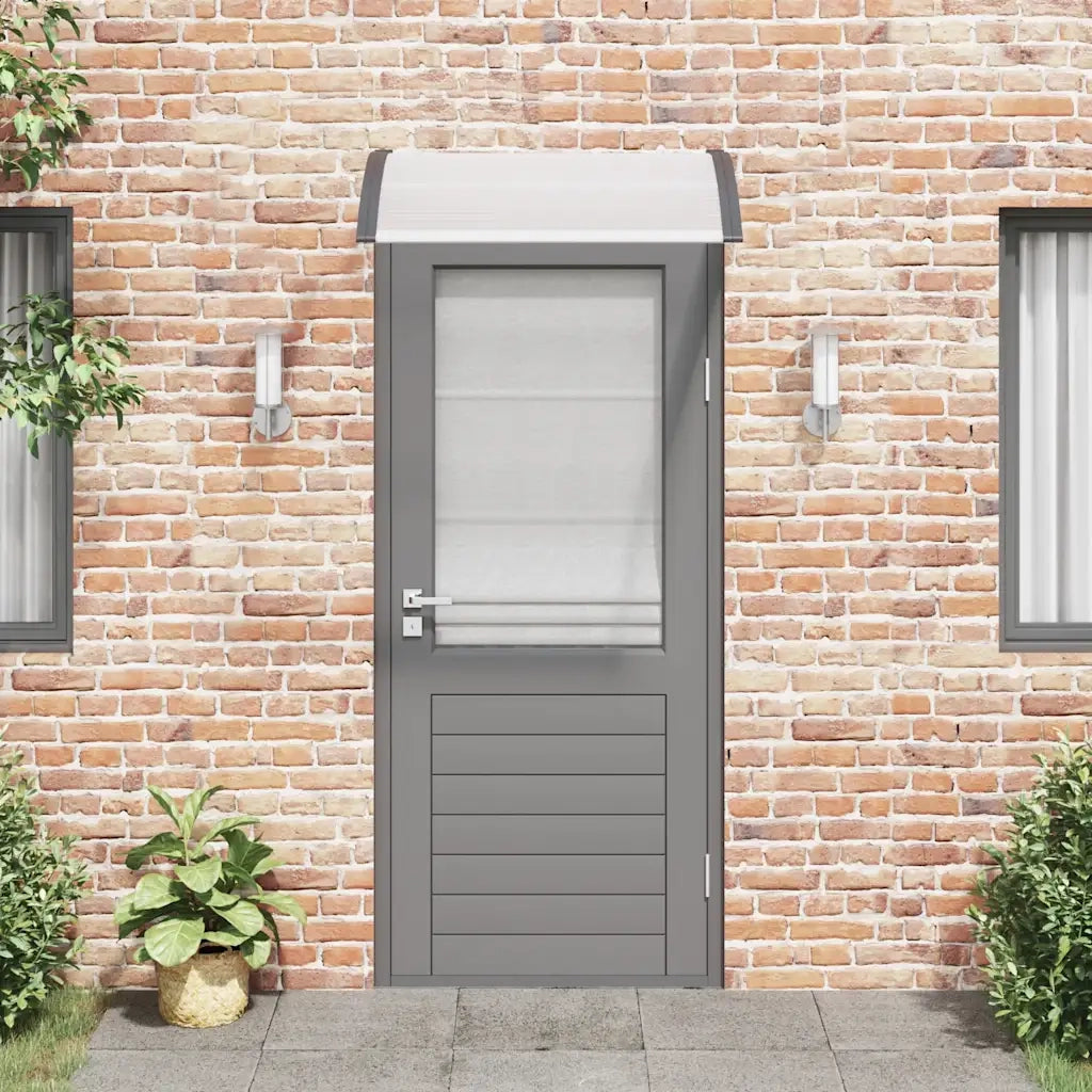 Tettoia per Porta Nero e Trasparente 100x75 cm in Policarbonato 153588