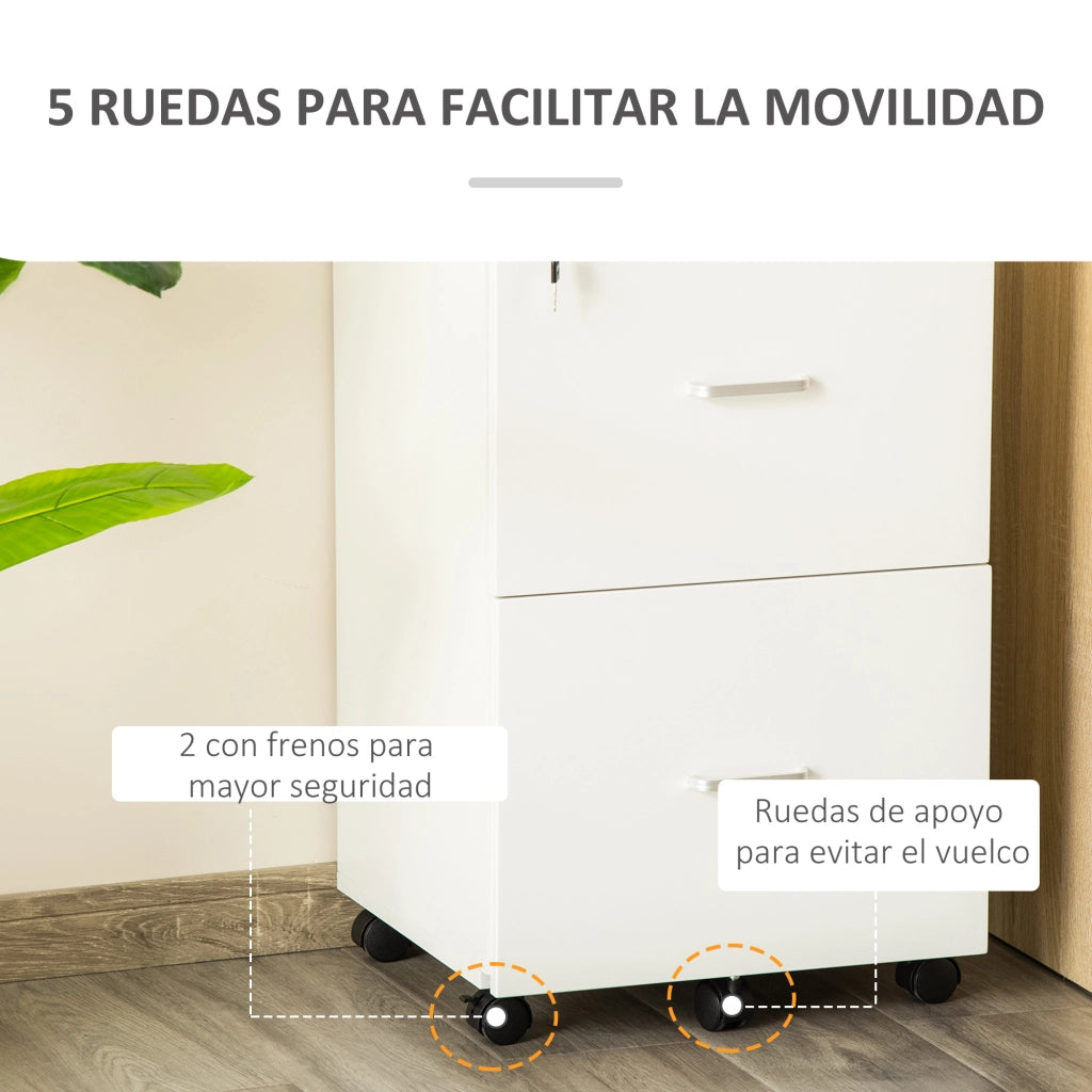 Cassettiera per Ufficio ¨C zephmum ¨C Bianco 43x45x72 cm