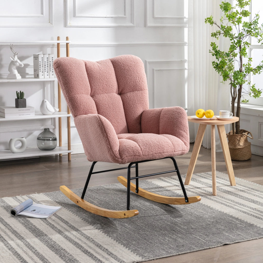 POLTRONA A DONDOLO 80x70x95 cm Teddy Rosa