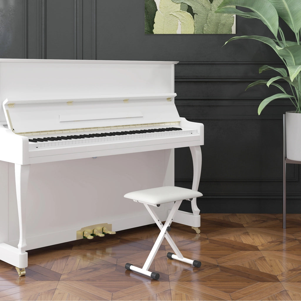 Sgabello da Pianoforte Regolabile Pieghevole ¨C Minimal ¨C 39x29x37-47 cm Bianco