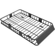 Cestello Portapacchi da Tetto per Auto in Metallo 162x99x16cm Portata 100 kg Portapacchi Universale Robusto Nero per Viaggi e Campeggio