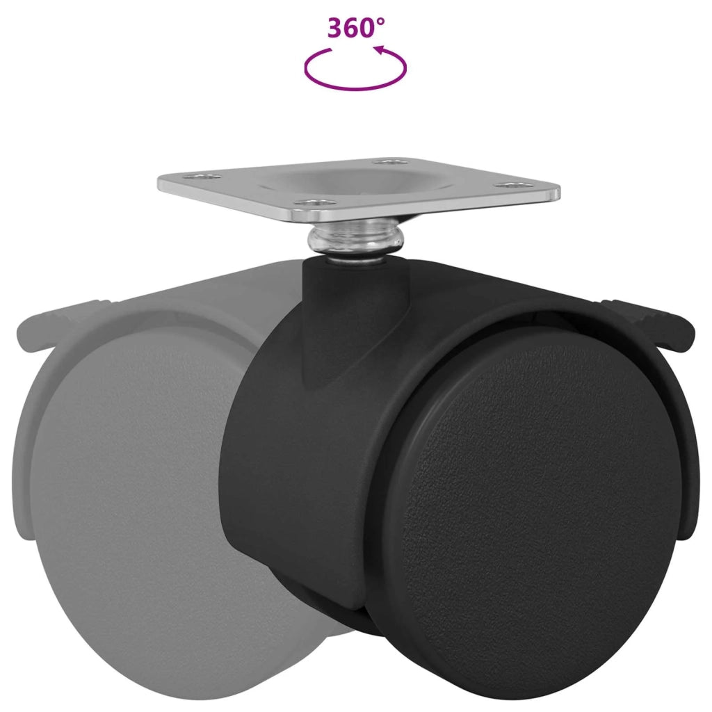 Ruota 2 pcs Nero 39,5 x 39,5 x 37,8 mm Acciaio e polipropilene 864772