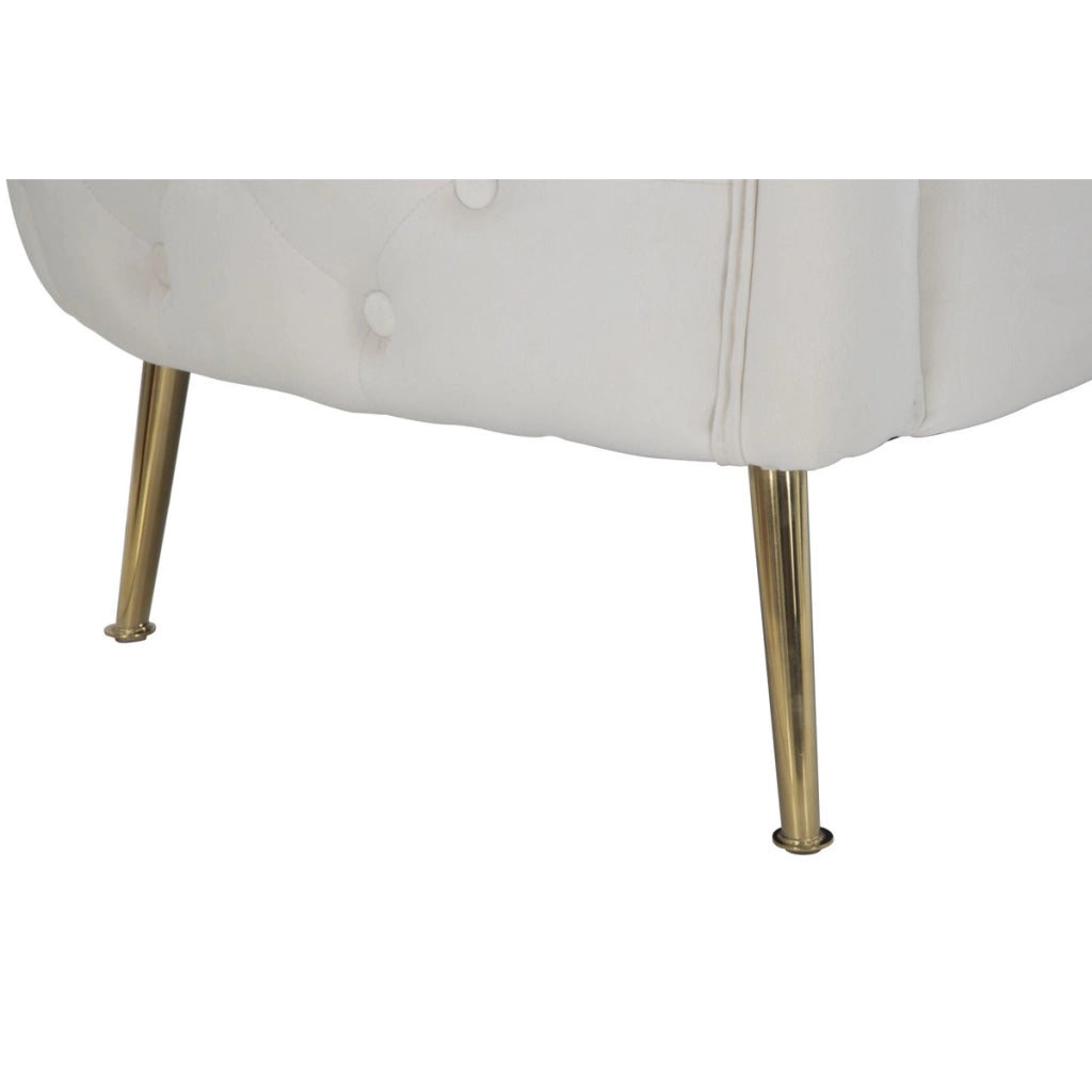 Divano VKH35, Beige, Metallo, 127x74x71 cm