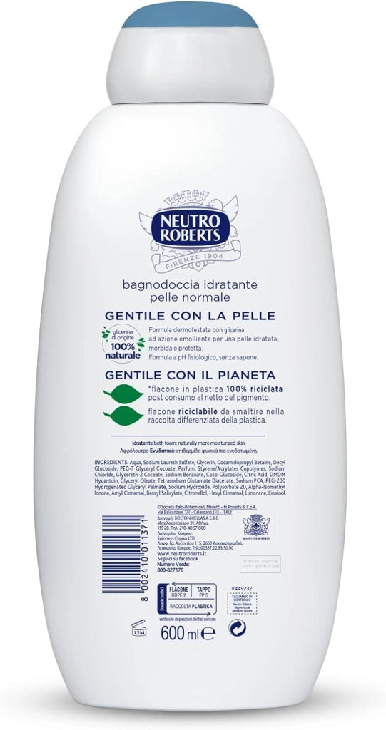 NEUTRO ROBERTS BAGNOSCHIUMA DERMAZERO 4 FLACONI DA 600 ML IDRATANTE