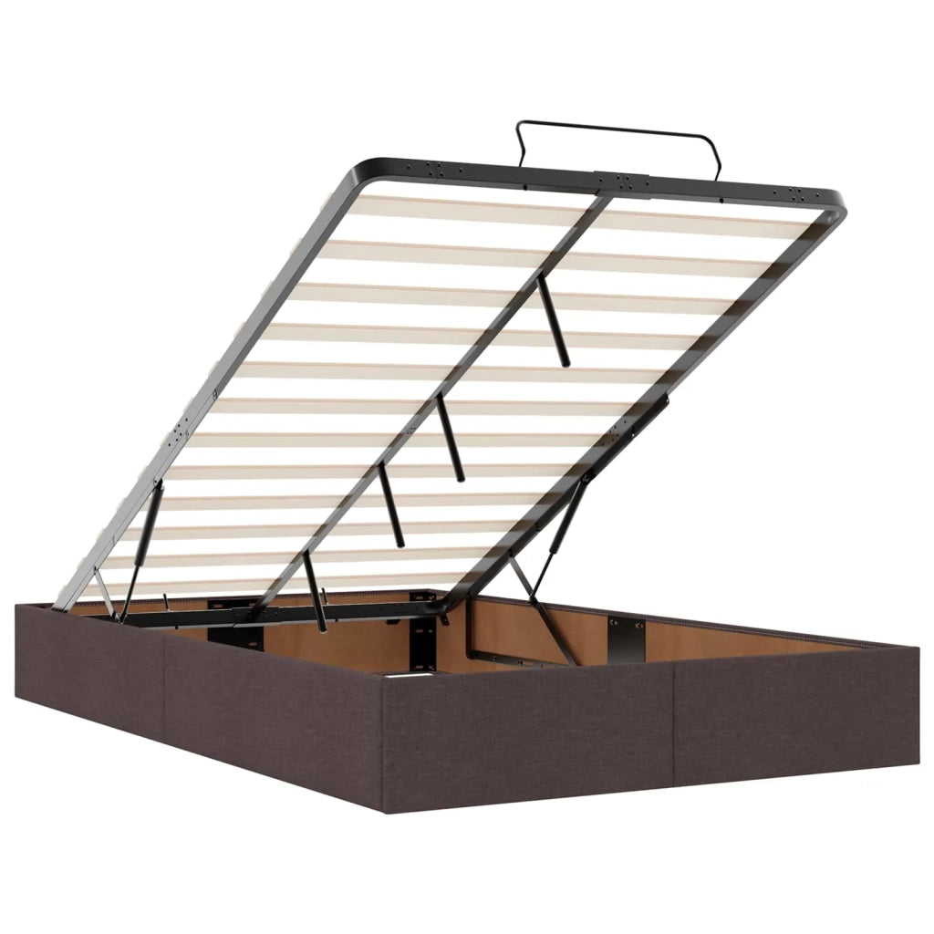 Letto Ottomano con Materasso e LED Marrone Scuro 120 x 200 cm 3457982