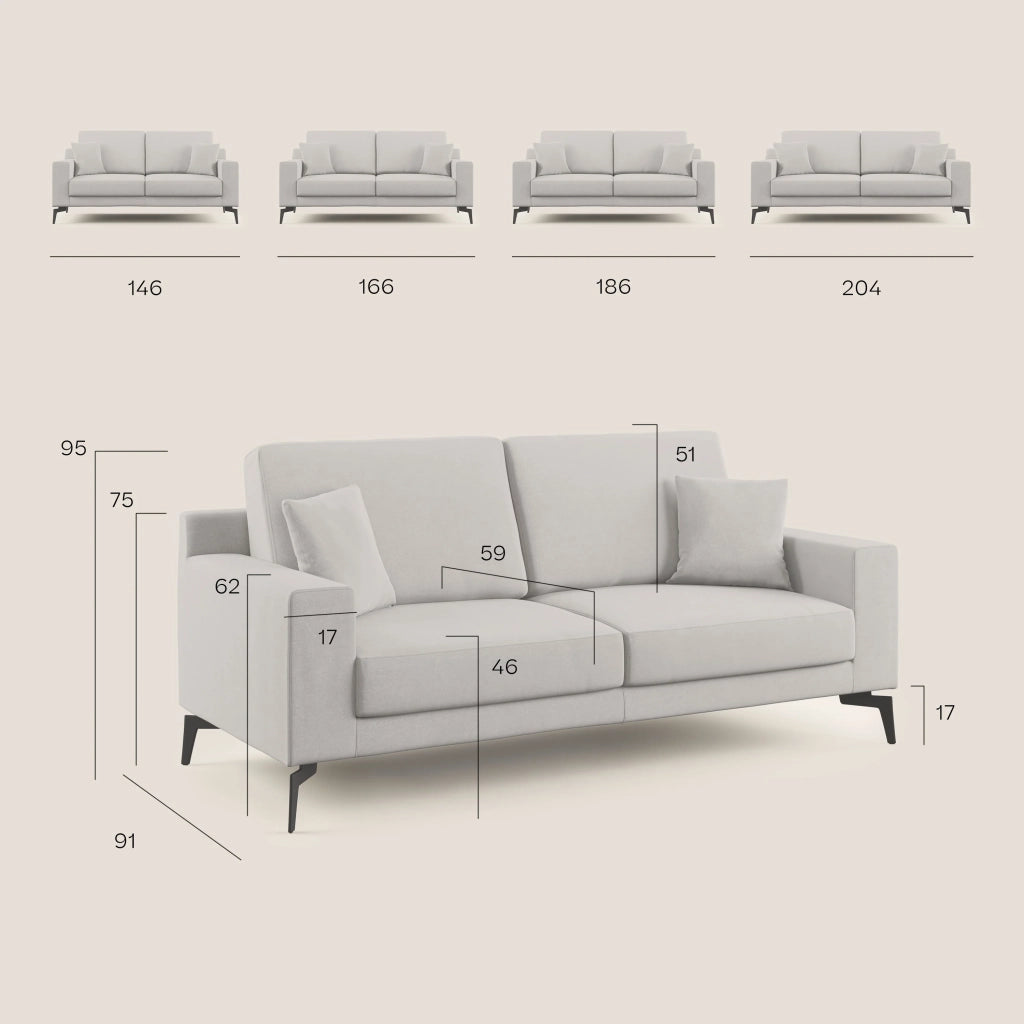 Prestige Divano design moderno T11 206 cm blu