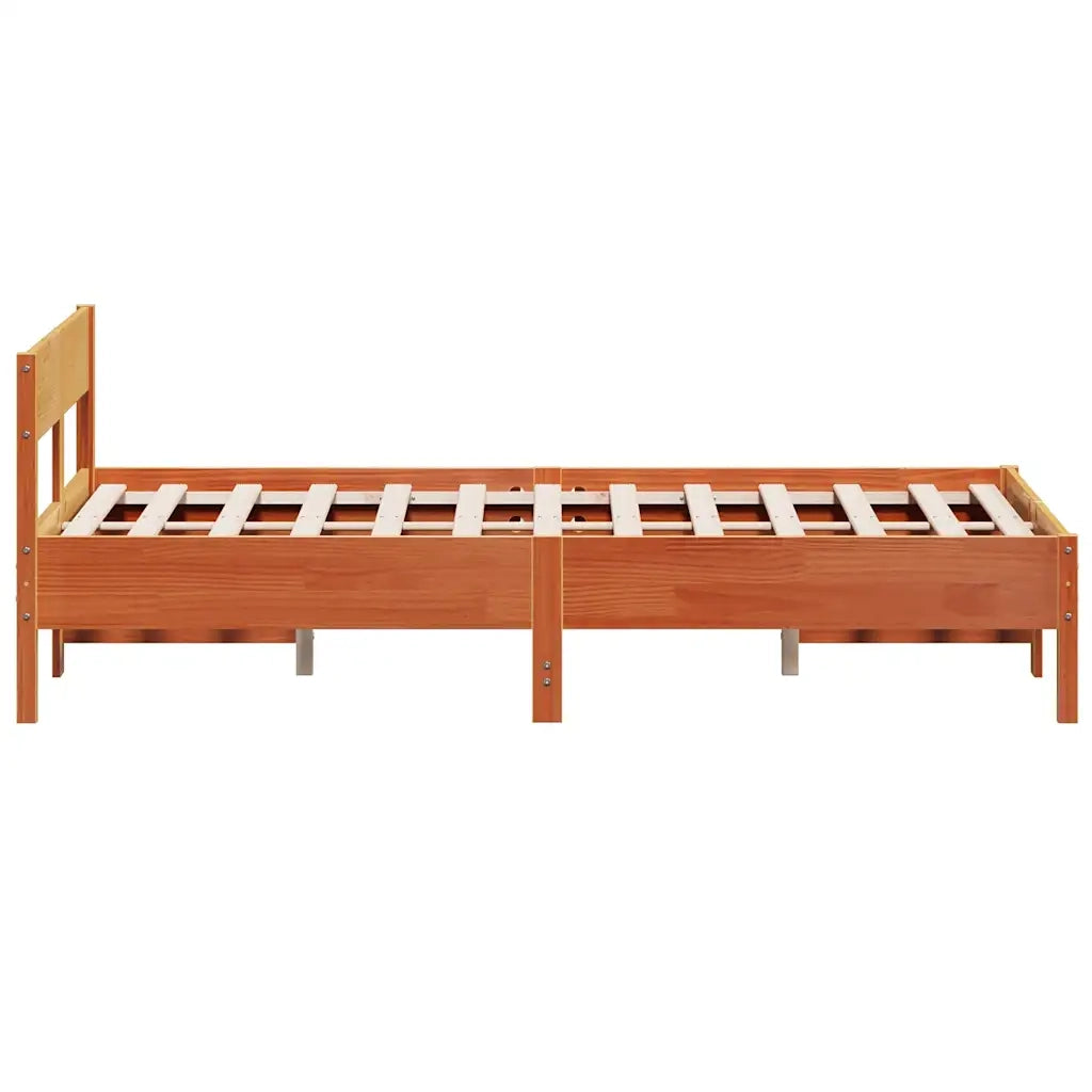 Letto matrimoniale | Letto per adulti | Letto senza Materasso Marrone Cera 120x200 cm in Legno di Pino