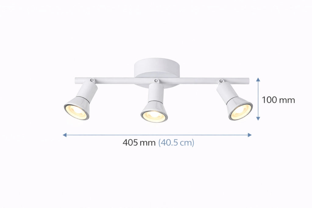 Faretto Soffitto 3 Luci GU10 Orientabili in Metallo, Plafoniera Spot Direzionabili, Lampada da Soffitto Moderna per Corridoio Cucina Soggiorno, Bianco, Lampadine Non Incluse