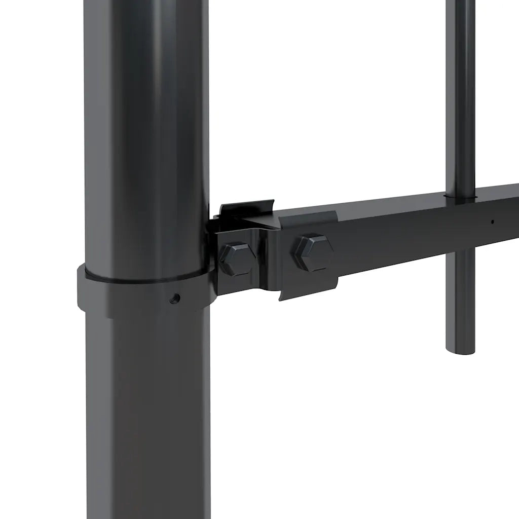 Recinzione da Giardino | Recinzione da cortile con Parte Superiore ad Anello in Acciaio 537x150 cm Nera