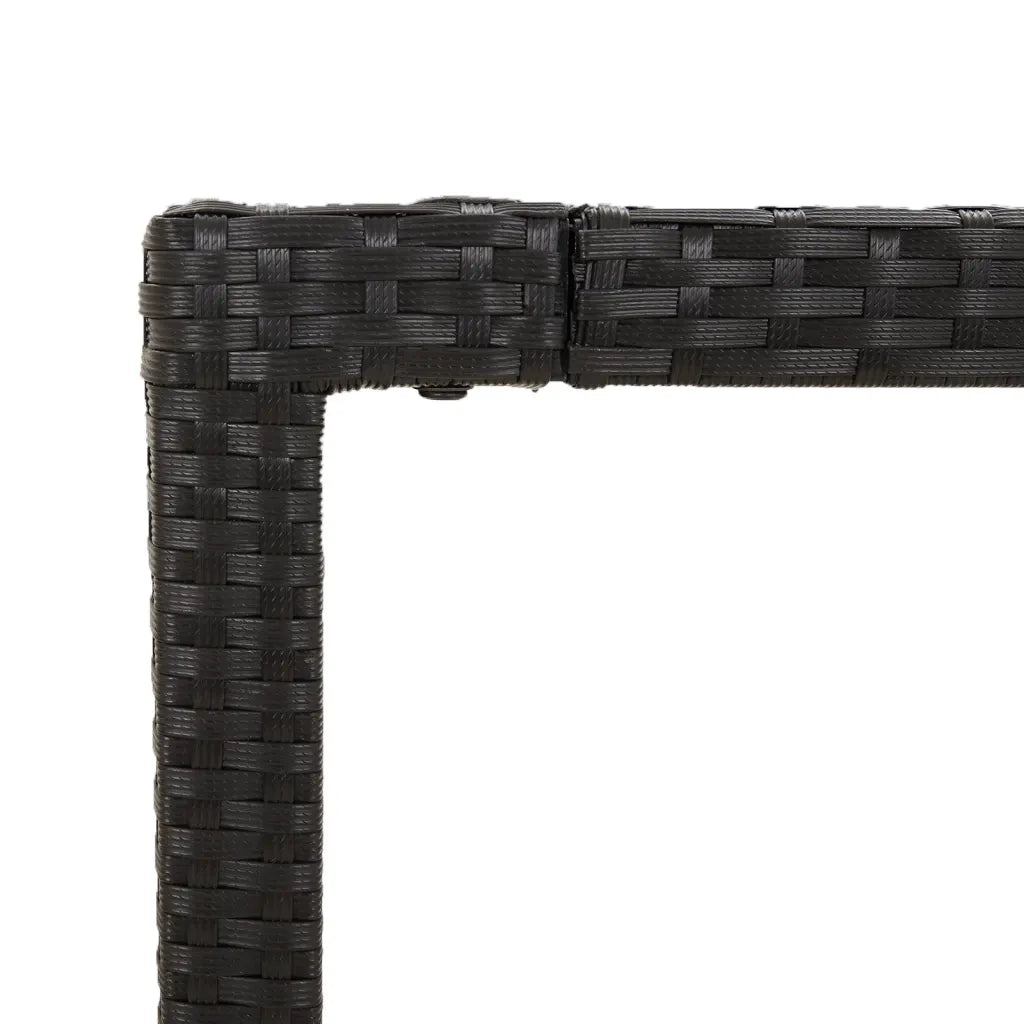 Set da Pranzo da Giardino 9 pz con Cuscini Nero in Polyrattan 3213065