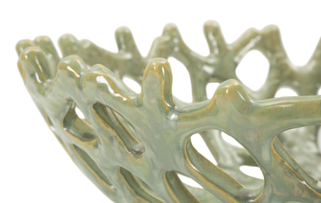 Svuotatasche Coral Ø35x13 cm in Ceramica Verde