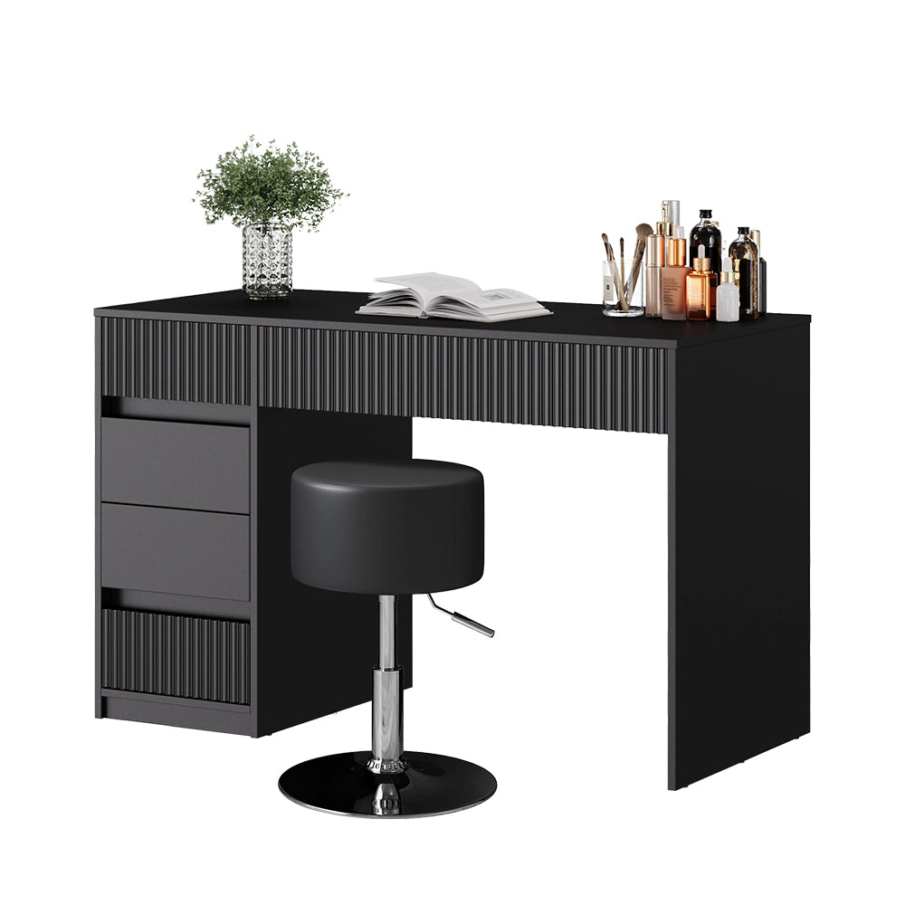 Vicco Tavolino da toeletta Nero 120 cm con sgabello