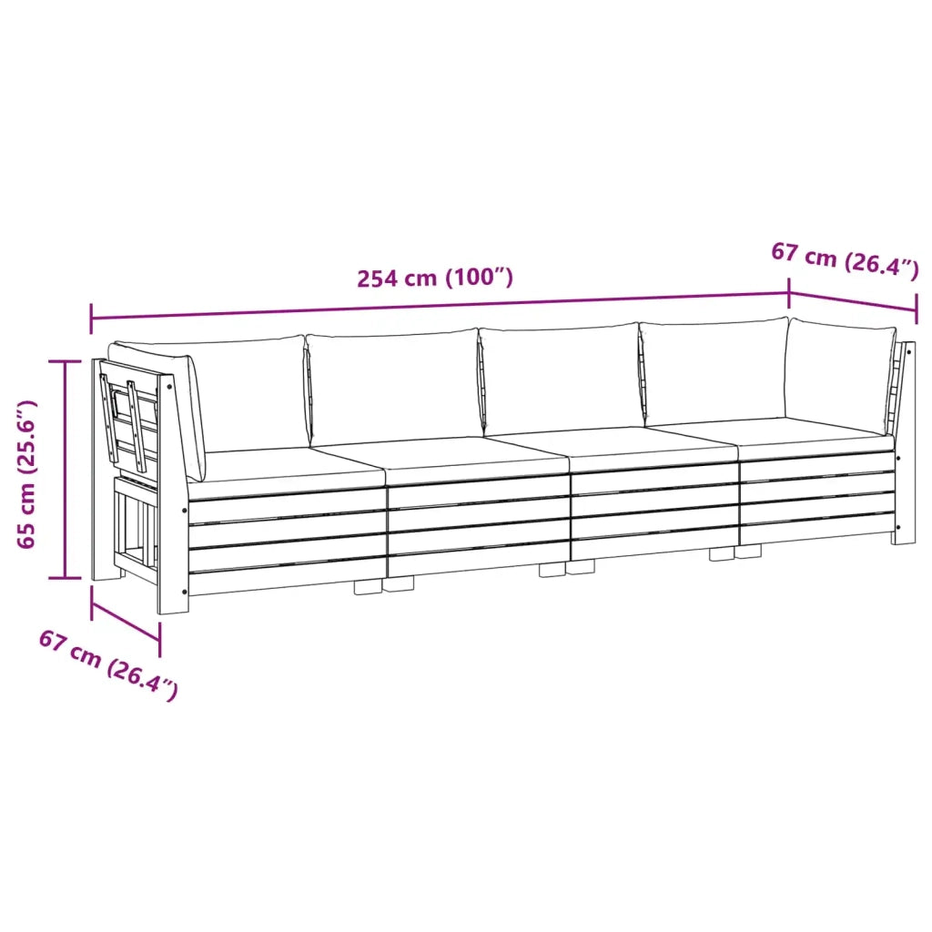 Set di divani da esterno con cuscino 4 Pezzo Marrone 3403107