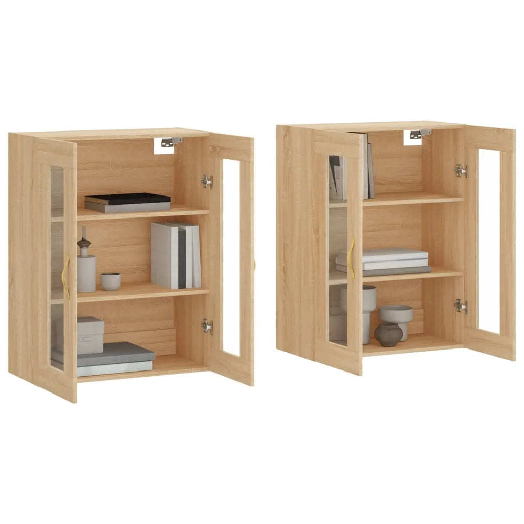 Armadietti a Parete 2 pz Rovere Sonoma in Legno Multistrato 3197924