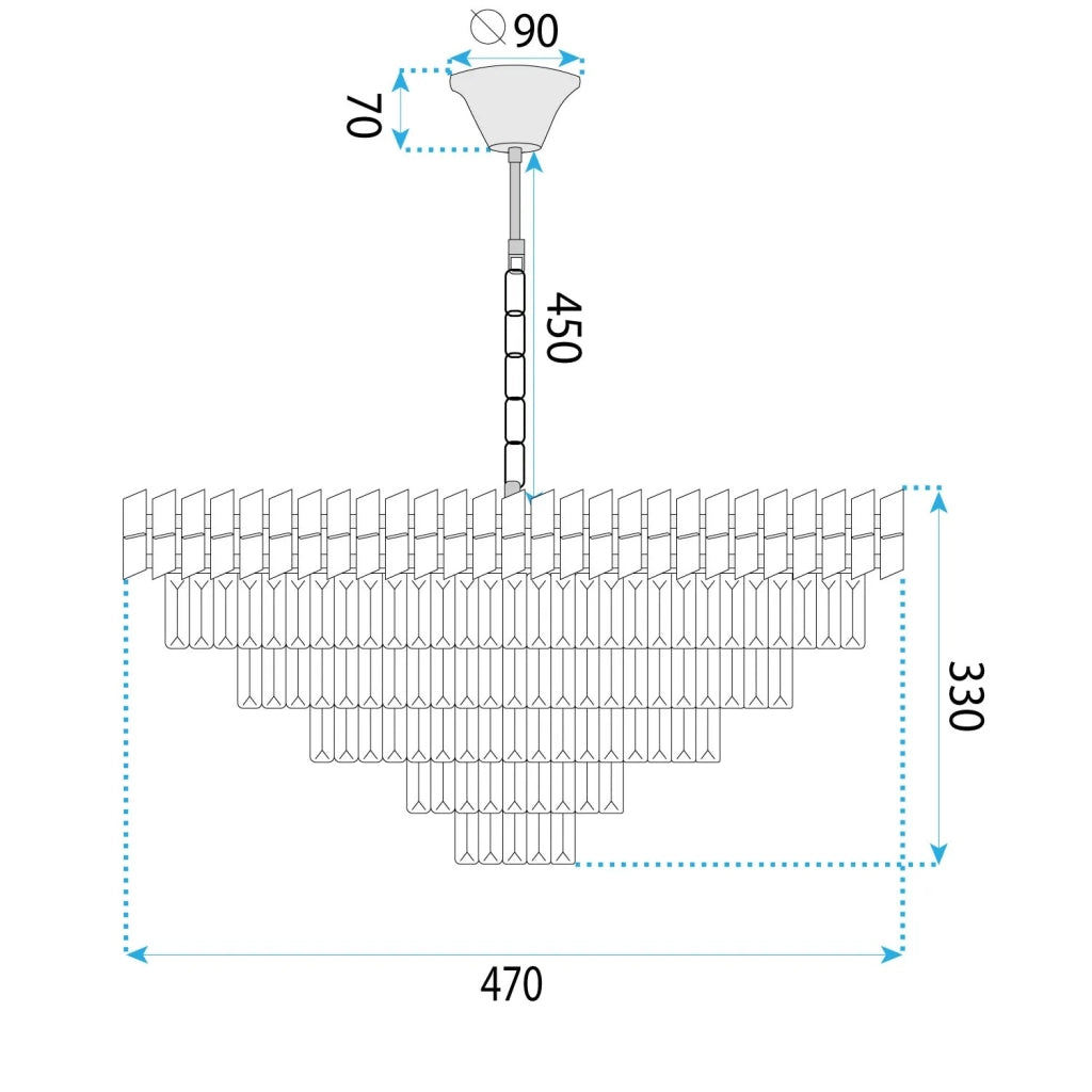 Lampada Cristal G055-cp 50cm Chrome