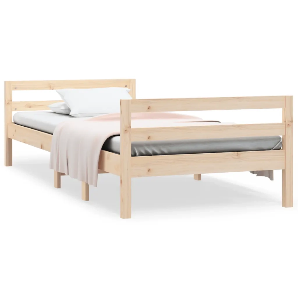 Letto senza Materasso-Struttura Letto 90x190 cm in Legno Massello di Pino 531003
