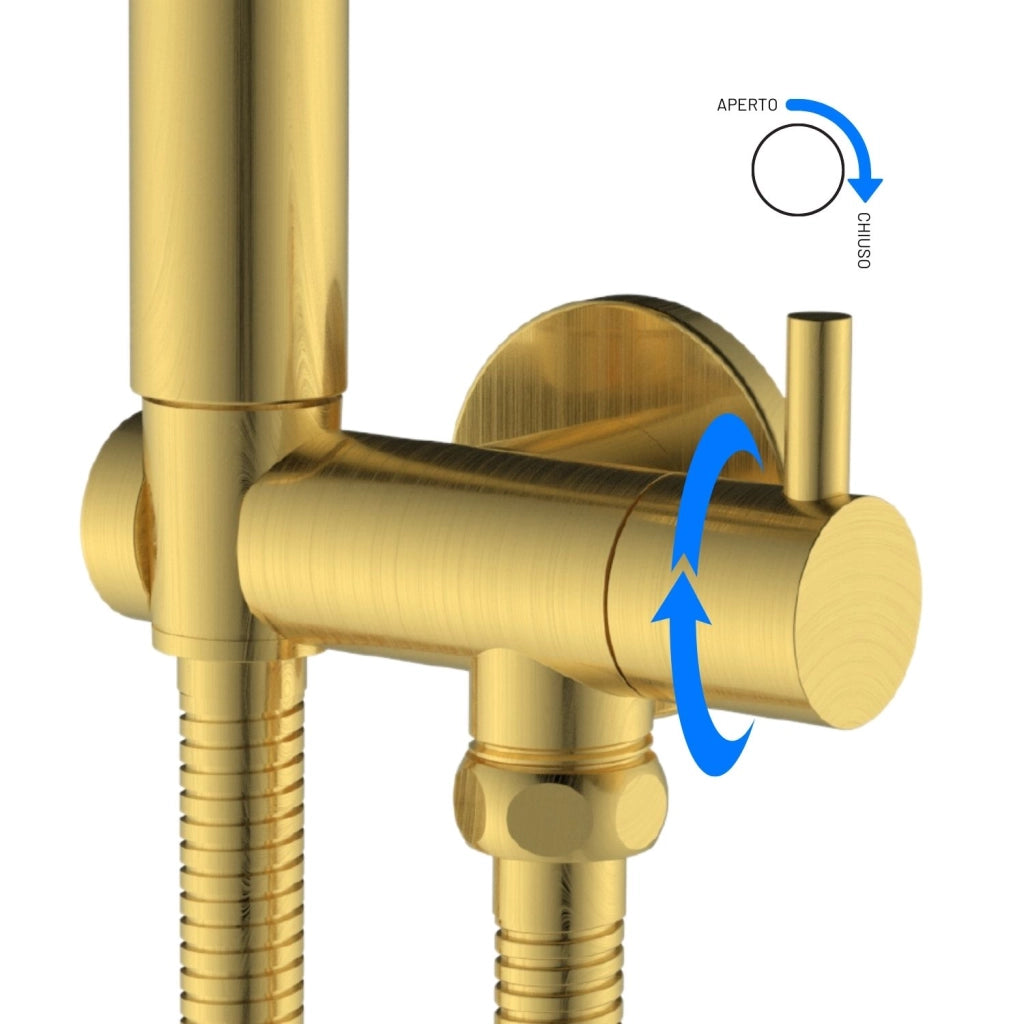 Idroscopino wc doccetta ottone portatile shutoff monogetto con leva ogomondo kit *** finitura- oro bronzato spazzolat...