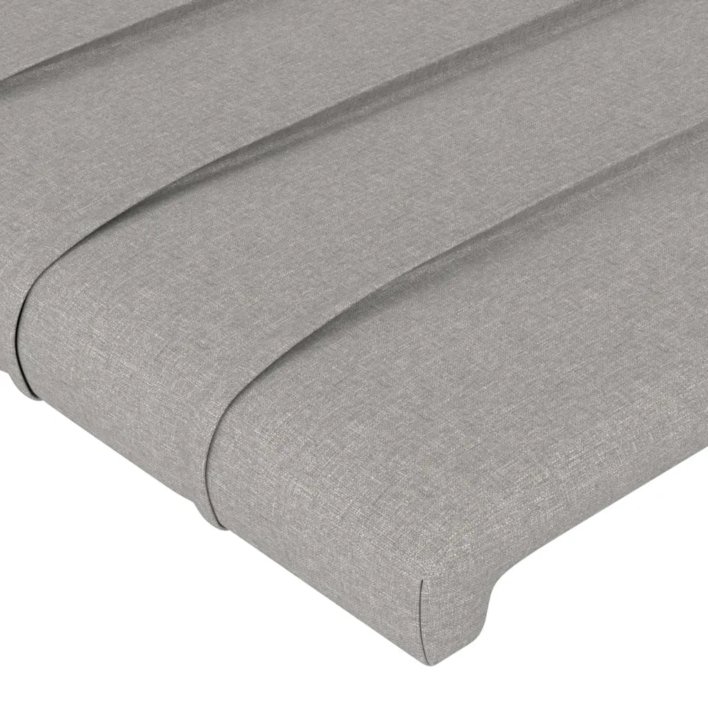 Testiera | Testata ad Orecchio Grigio Chiaro 203x23x118/128 cm in Tessuto