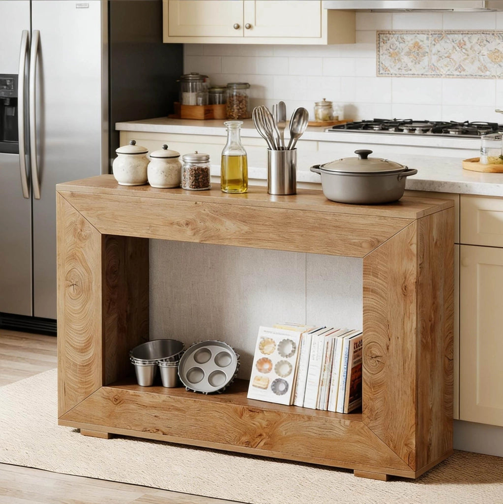 Tavolo consolle ingresso in legno effetto rustico 120x30x83,5 cm stile country