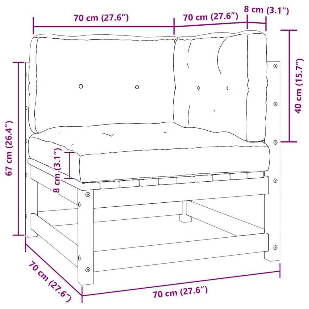 2-seater Garden Sofa With Cushions, Solid Pine Wood, White
