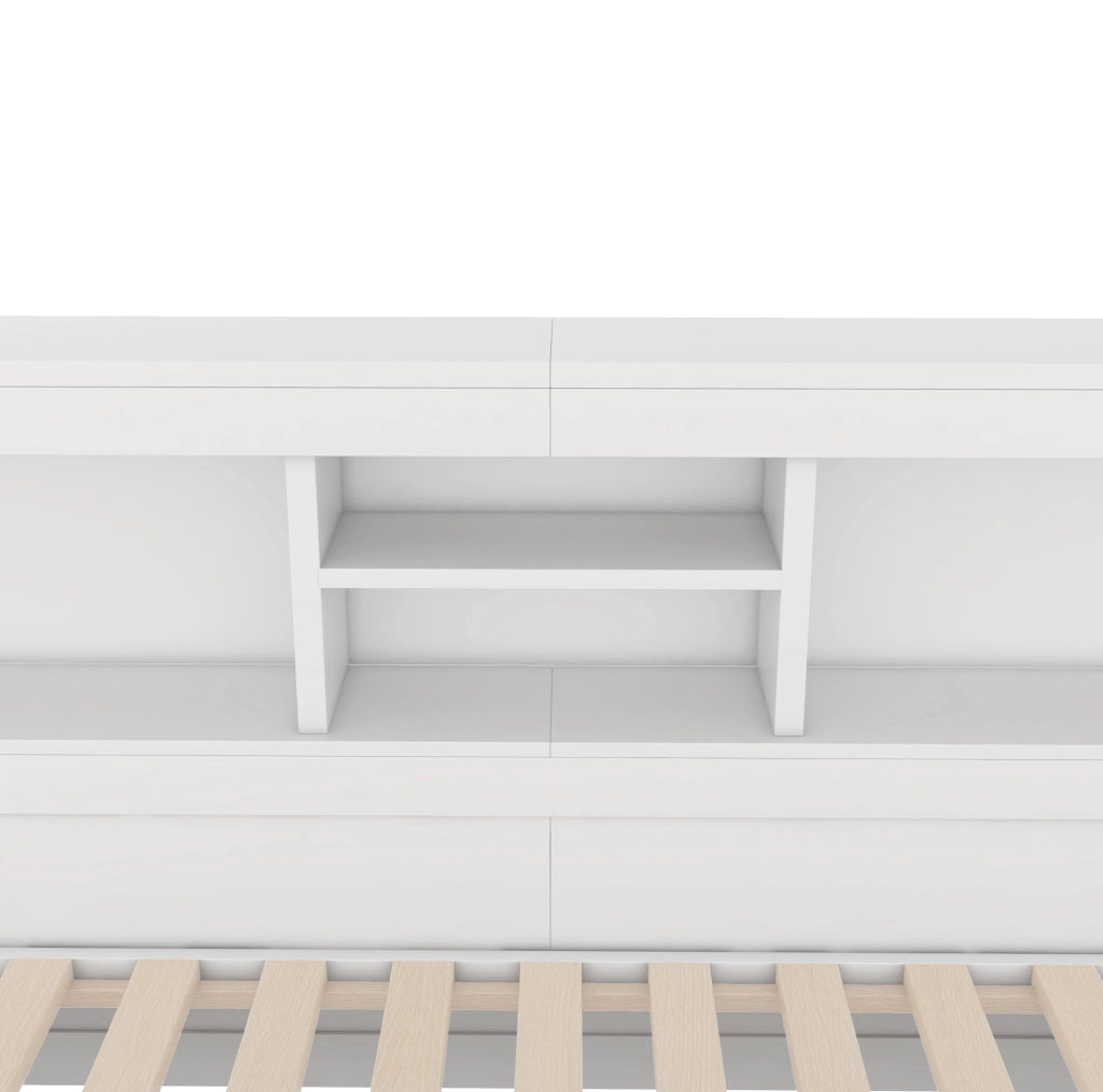 LETTO 90x200 cm con letto estraibile, bianco, truciolare e MDF