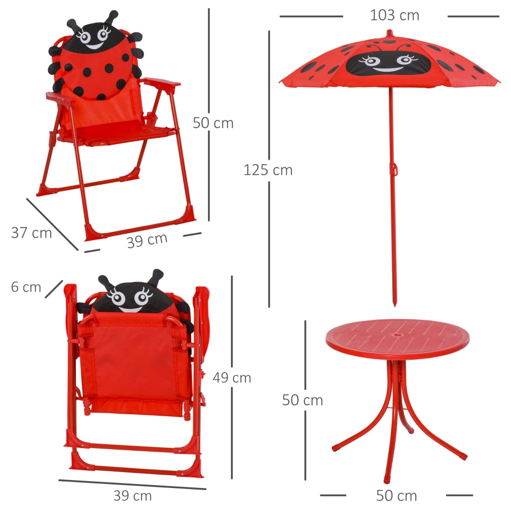 Set Giardino Bambini 4 Pezzi ¨C Minimal ¨C Rosso, Metallo