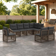 Set Divano da Giardino 8 pz Grigio polyrattan 3436022