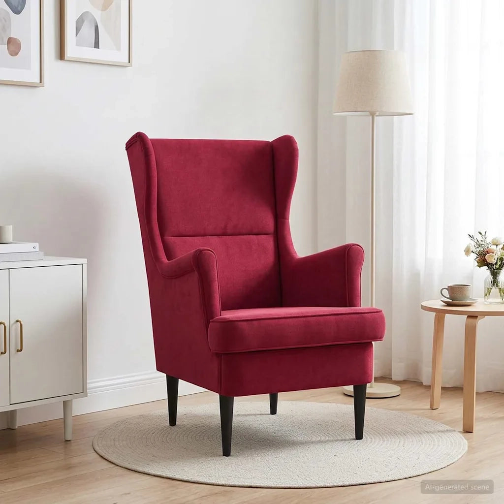 Divano Sedia-Poltrona Rosso Vino Velluto 569759