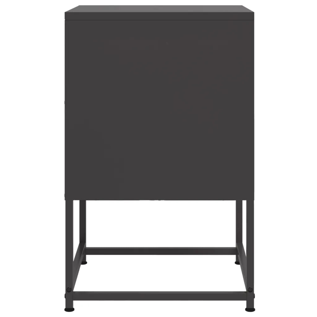 Comodino | Armadio da Notte | Mobiletto da notte Nero 36x39x60,5 cm in Acciaio