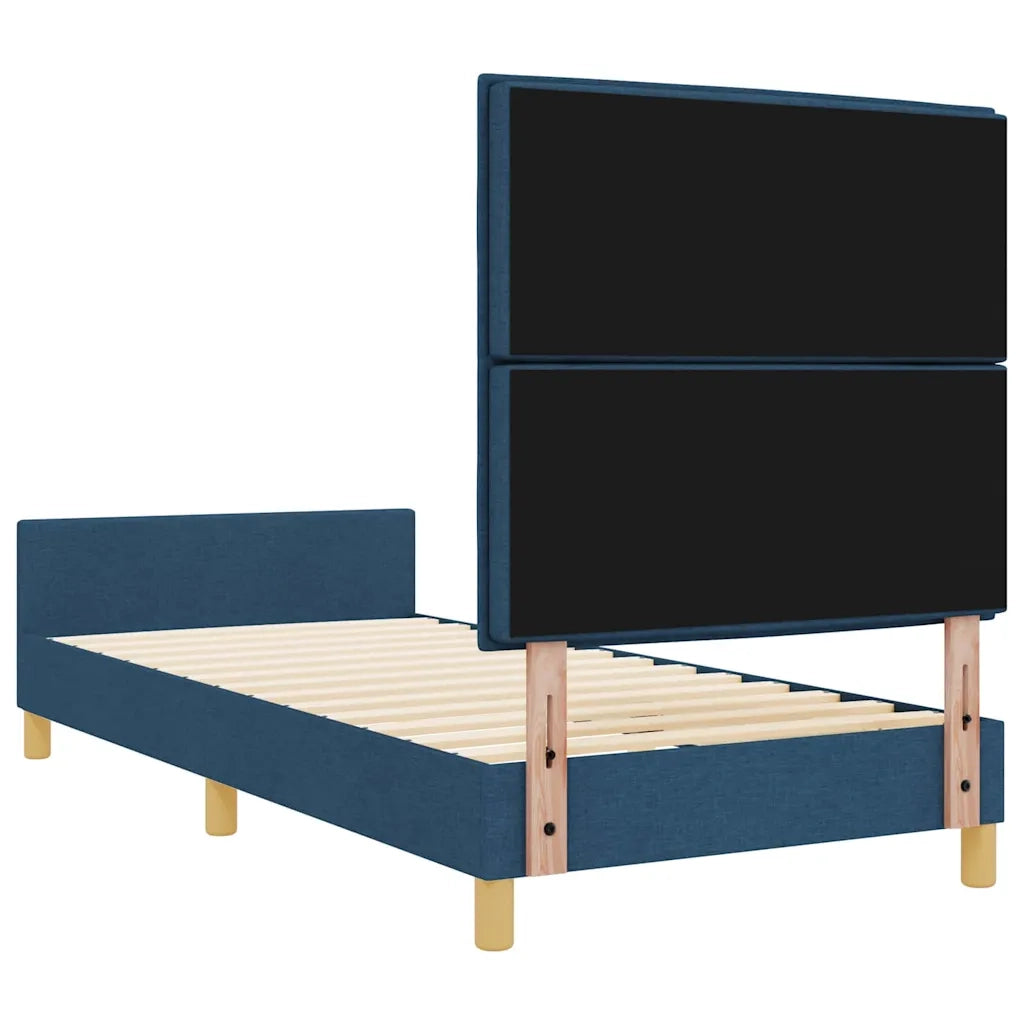 Struttura del letto con testiera-Giroletto Blu 90 x 190 cm Tessuto 802722
