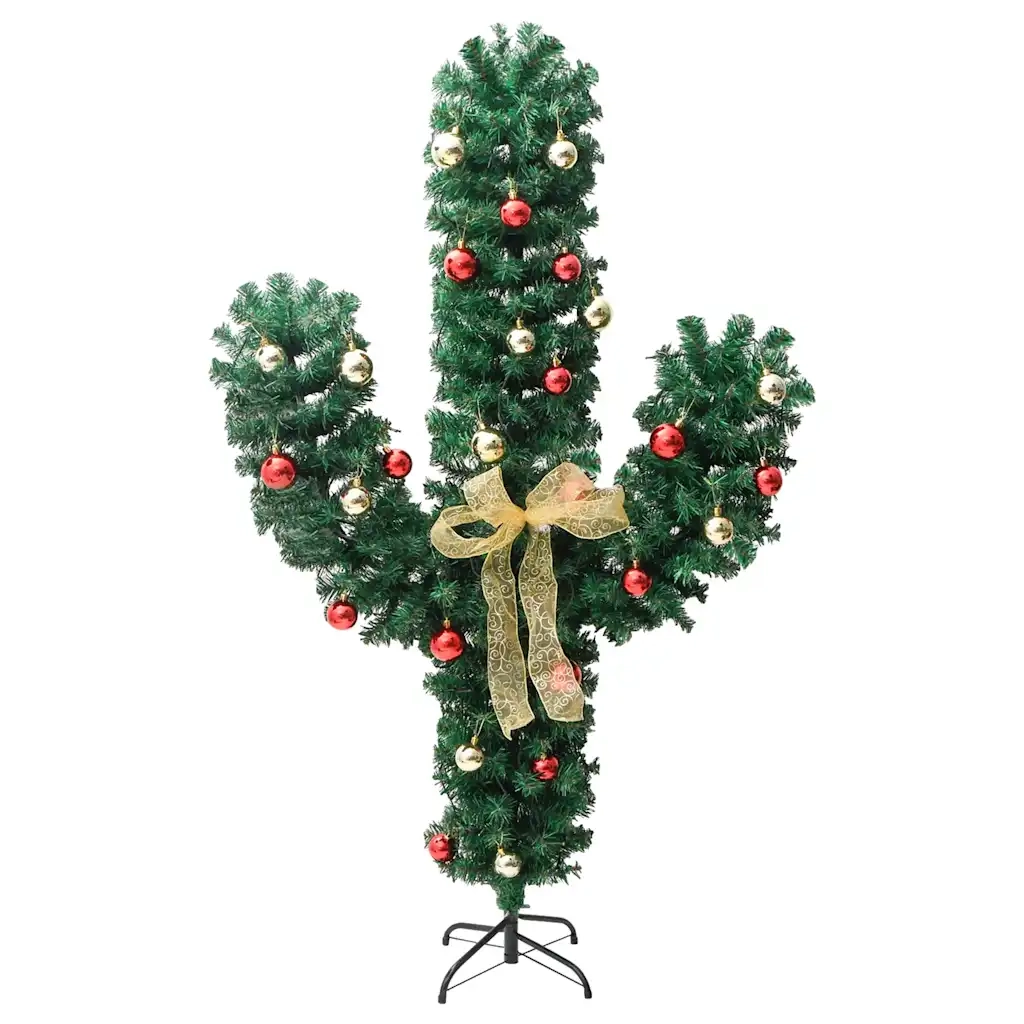 Cactus di Natale con Base e LED Verde 180 cm PVC 344656
