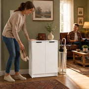 Shoe Cabinet White 59x35x70 Cm Wood-based Material