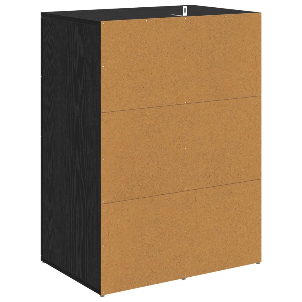 Credenza | Madia | Buffet da pranzo | Armadio da pranzo Rovere Nero 59 x 39 x 80 cm Legno multistrato