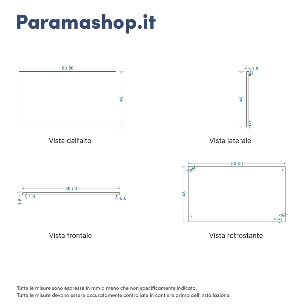 Mobile bagno sospeso 80 cm un cassetto color carta da zucchero con top  | Moor
