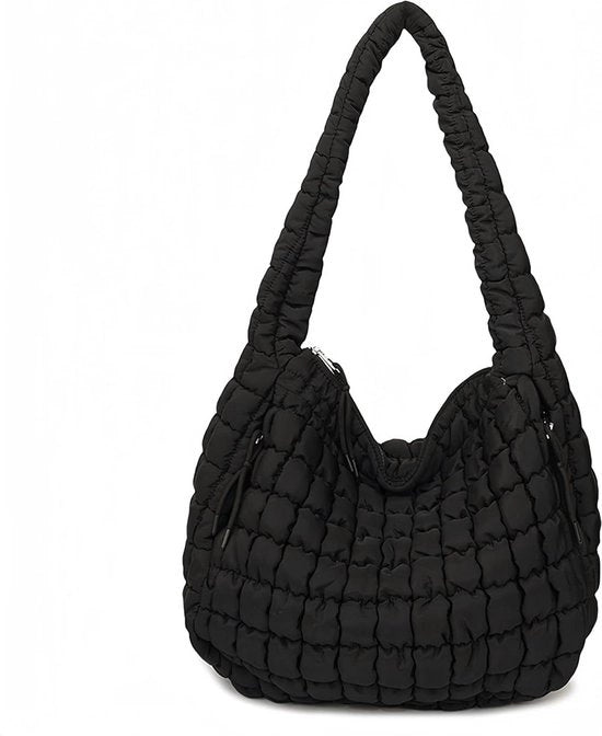 Tas impermeabile nera con chiusura a raffia