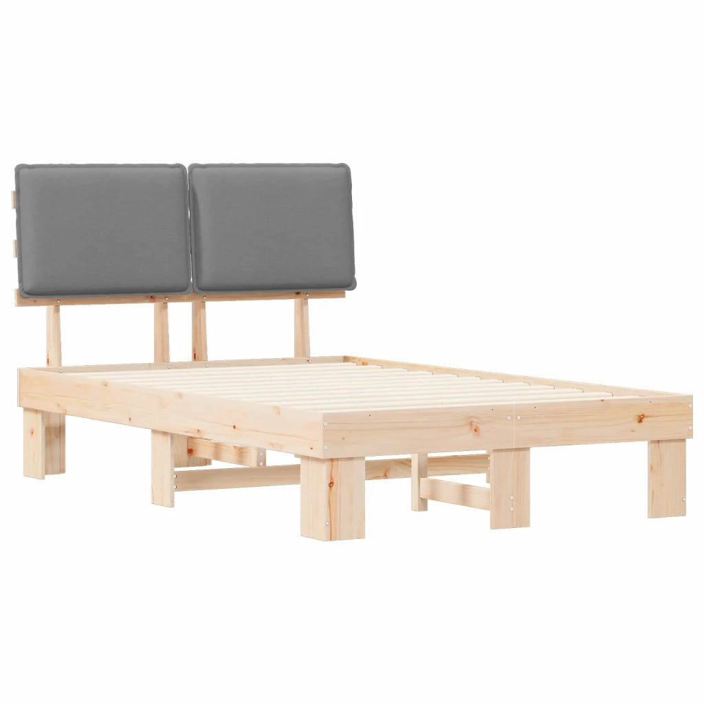 Letto con Testiera Rivestita Grigio chiaro 120 x 190 cm 877294