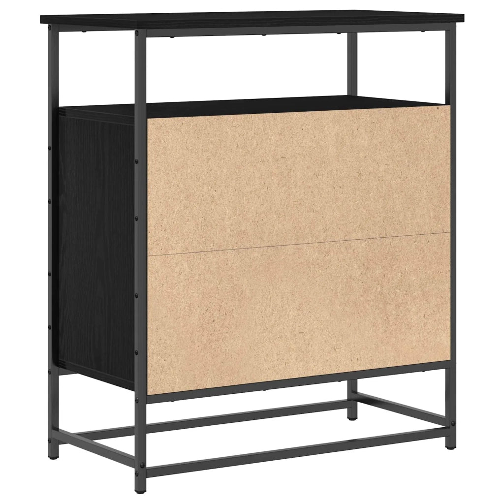 Credenza | Madia | Buffet da pranzo | Armadio da pranzo Rovere Nero 69 x 35 x 80 cm Legno multistrato