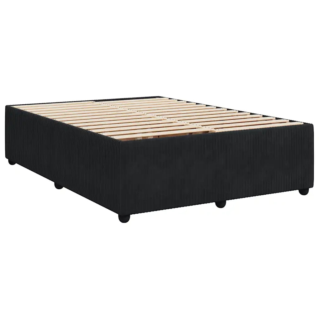 Giroletto senza Materasso-Struttura Letto Nero 140x190 cm in Velluto 887631