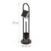 Set portarotolo e scopino WC da terra design moderno 79 x 22 cm pratico in acciaio inox argentato 13_0017696
