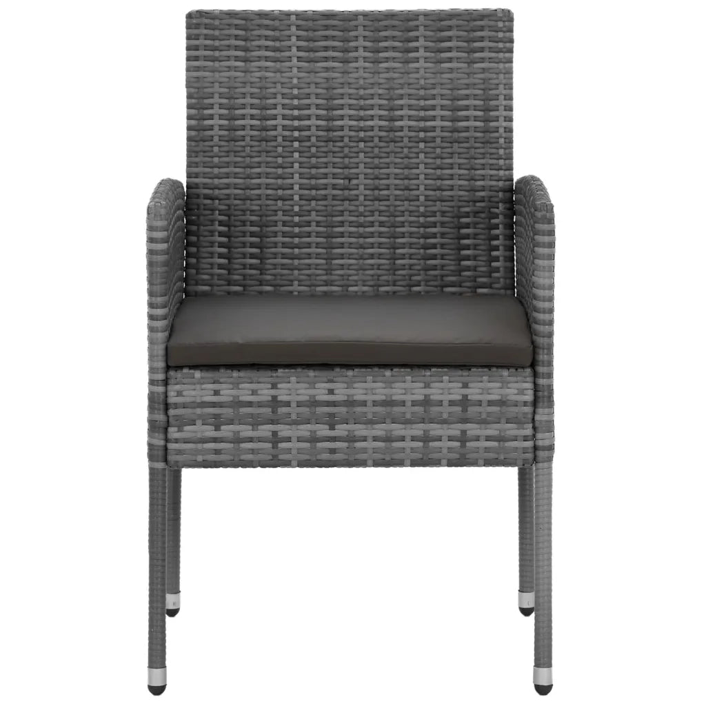 Set da Pranzo per Esterni 7 pz in Polyrattan Grigio 3120114