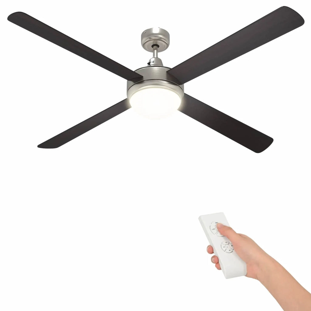 Ventilatore da soffitto con luce e telecomando Ø 130 cm 42035648