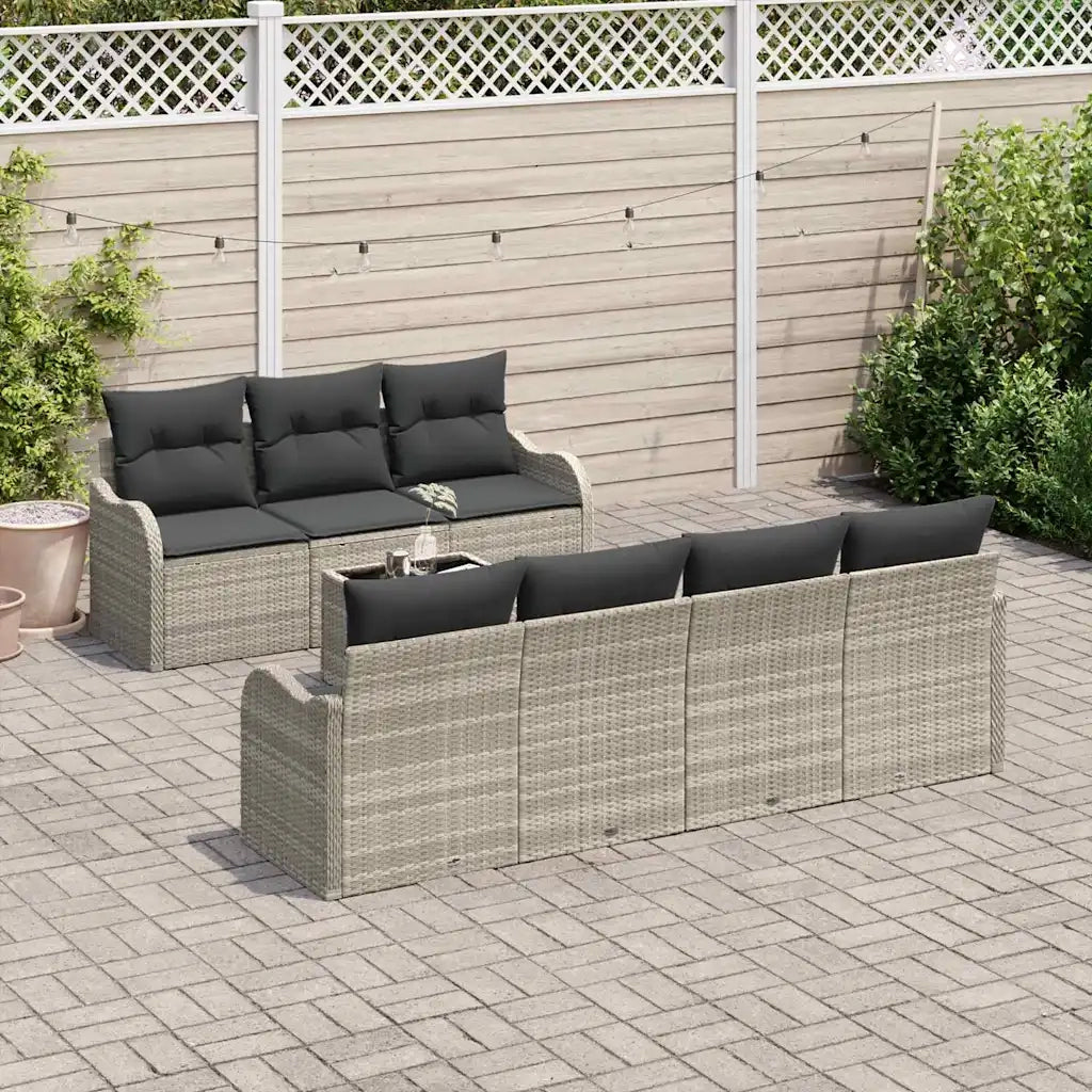 Set Divano da Giardino Grigio chiaro 55 x 55 x 37 cm polyrattan