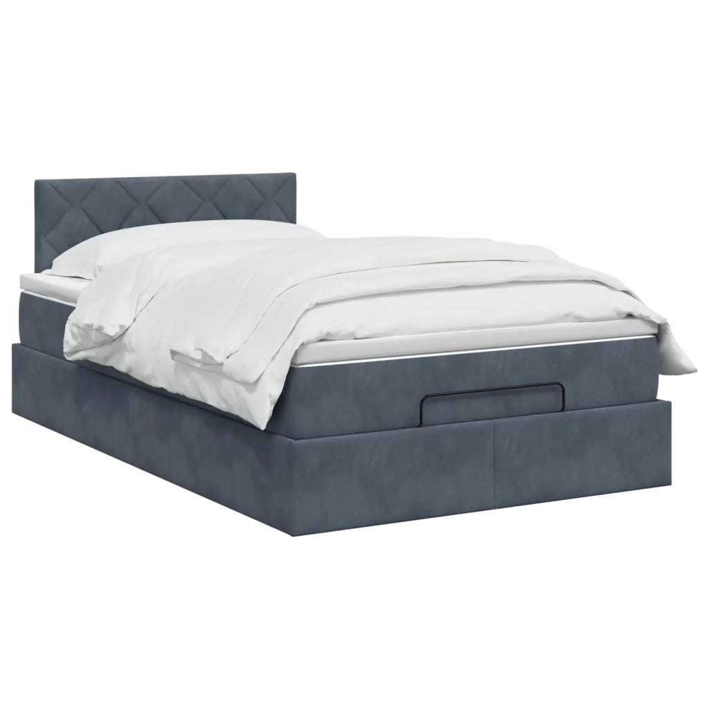 Letto ottomano con materasso Grigio Scuro 120 x 200 cm Velluto 3456622