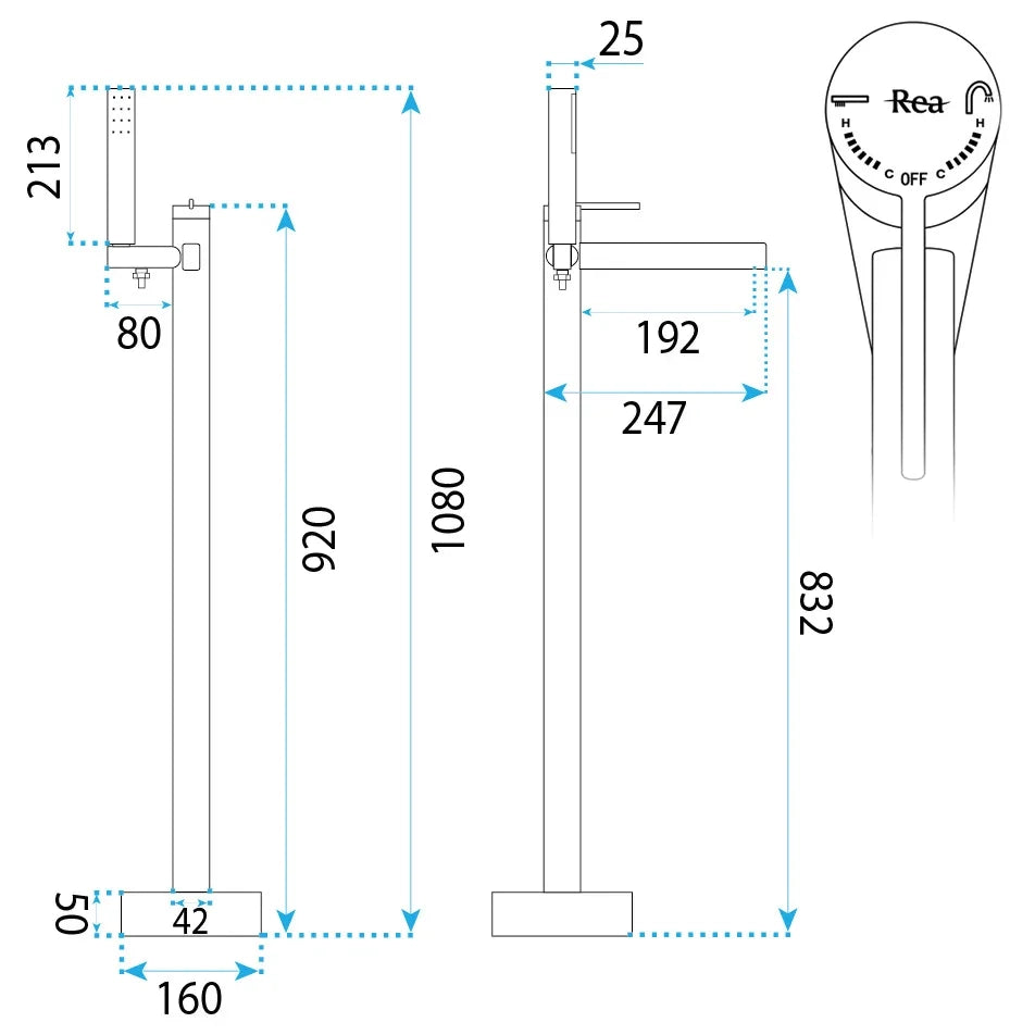 Rubinetto Indipendente Rea Grace Brush Nickel