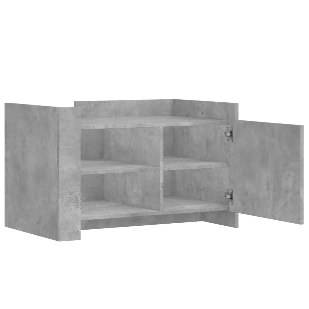 Tavolino Salotto-Tavolino da soggiorno-Tavolo Grigio Cemento 80x50x50 cm Legno Multistrato 186301